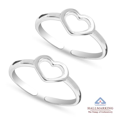 Image of TRUESILVER ACPL 925 Sterling Silver Toe Rings for Women (Adjustable) BIS Hallmarked Multi-Design Bichiya | Pure Chandi Foot Jewelry | Gift for Mom, Anniversary, Birthday, Wedding