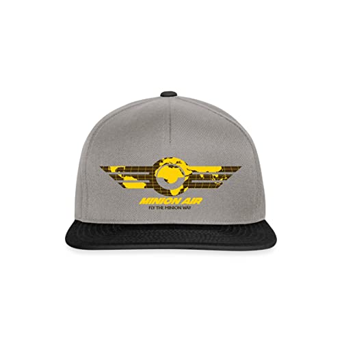 Spreadshirt® Les Minions Voler avec Minion Air Casquette Snapback, Gris Graphite/Noir