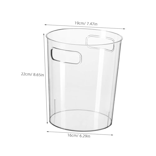 Caneca de basura rectangular transparente con tapa y asa miniatura 2
