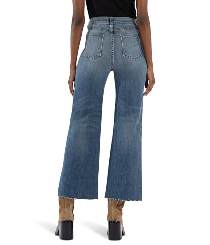 KUT from the Kloth Women's Meg High Rise Wide Leg Expo Btn Raw Hem Patch Pockets3