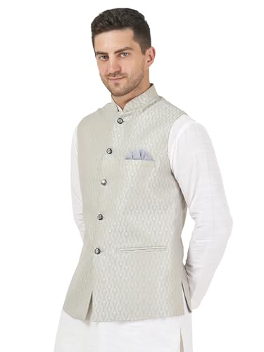 Image of Badoliya & Sons Men's Brocade Zari Nehru Jacket /Waist Coat