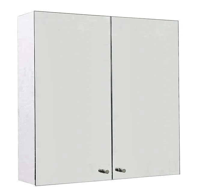 Image of Lucios Stainless Steel Bathroom Cabinet with Mirror, Wall Mounted Medicine Cabinet for Bathroom Storage, Rustproof & Waterproof Design, Adjustable Shelves (Stainless Steel, 18 * 18 Inch)