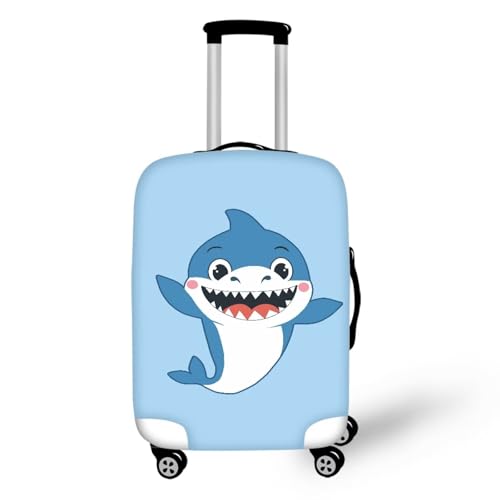 Cartoon Shark Suitcase Covers Protectors Luggage Protector Suitcase Cover for Women Gifts for Travelers Women Personalized Luggage Cover for Suitcase Suit Case Protection-L