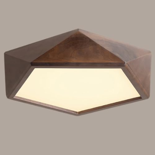Plafonnier encastré en bois de 42 cm avec télécommande pour chambre et couloir
