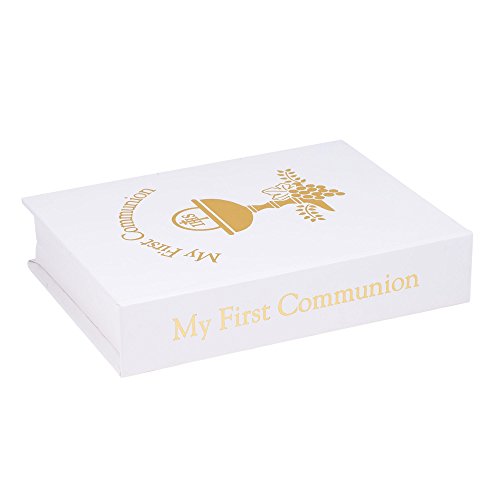 Giftware by Roman Inc, Sacraments, First Communion, 4PC White/Gold Communion Set,Religious, Inspirational, Durable (6x1x4)3
