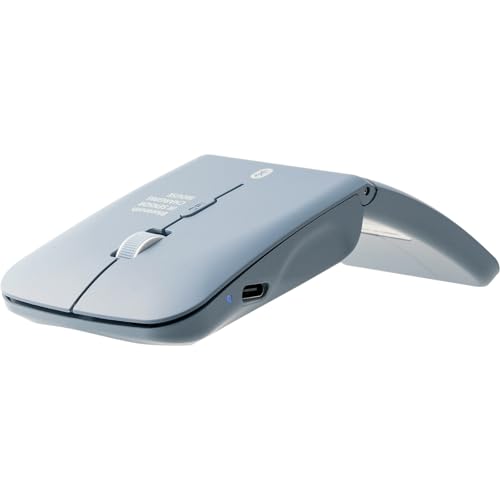 イーサプライ ワイヤレスマウス Bluetooth 無線 USB-C充電 薄型 静音 省電力 3台同時接続 持ち運び マット素材 ブルー EEX-MABT01BL