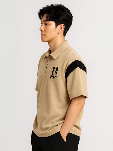 Image of Jump Cuts || Mens || Printed || Half Zipper || Polo Neck || Half Sleeve || Cotton Fleece || Sweatshirt