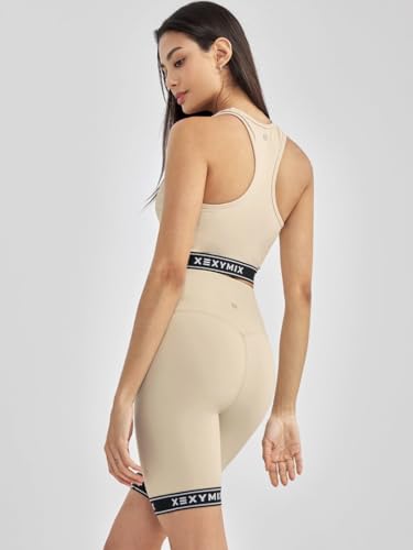 XEXYMIX ヨガウェア トップス パッド付き ブラトップ タンクトップ ノースリーブ レディース XWFBR10H2 BLACK LABEL シグネチャー 360N ロゴバンド の商品画像 7