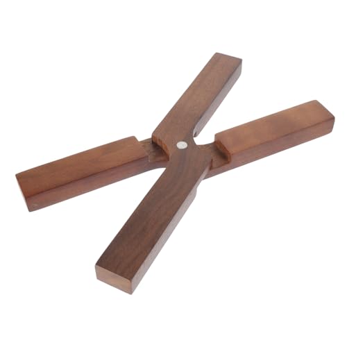 Unomor Folding Walnut Wood Bowl Mat Heat Resistant Pot Holder Multifunctional Teapot Mat for Table Protection