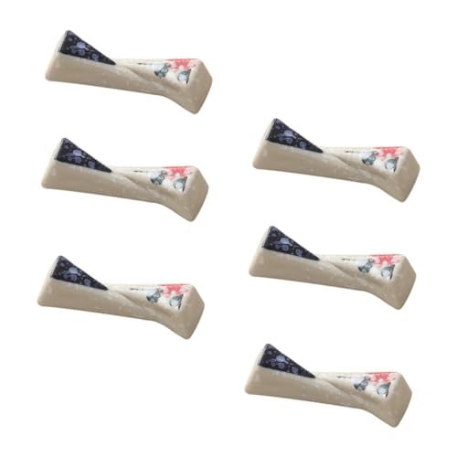 TENDYCOCO 6個 日式陶瓷箸置き点 和風デザインの箸枕 スプーン フォークホルダー 耐久性 簡単洗浄 テーブル整理に
