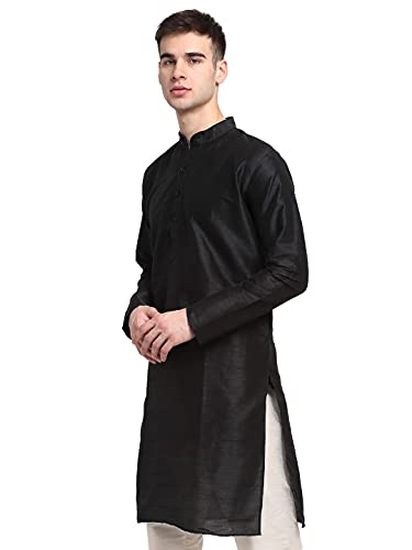 Image of Jompers Men Black & White Solid Kurta