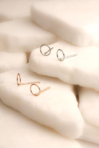 Open Circle Earrings, Silver or Gold Minimalist Studs, Dainty Circle Earrings3