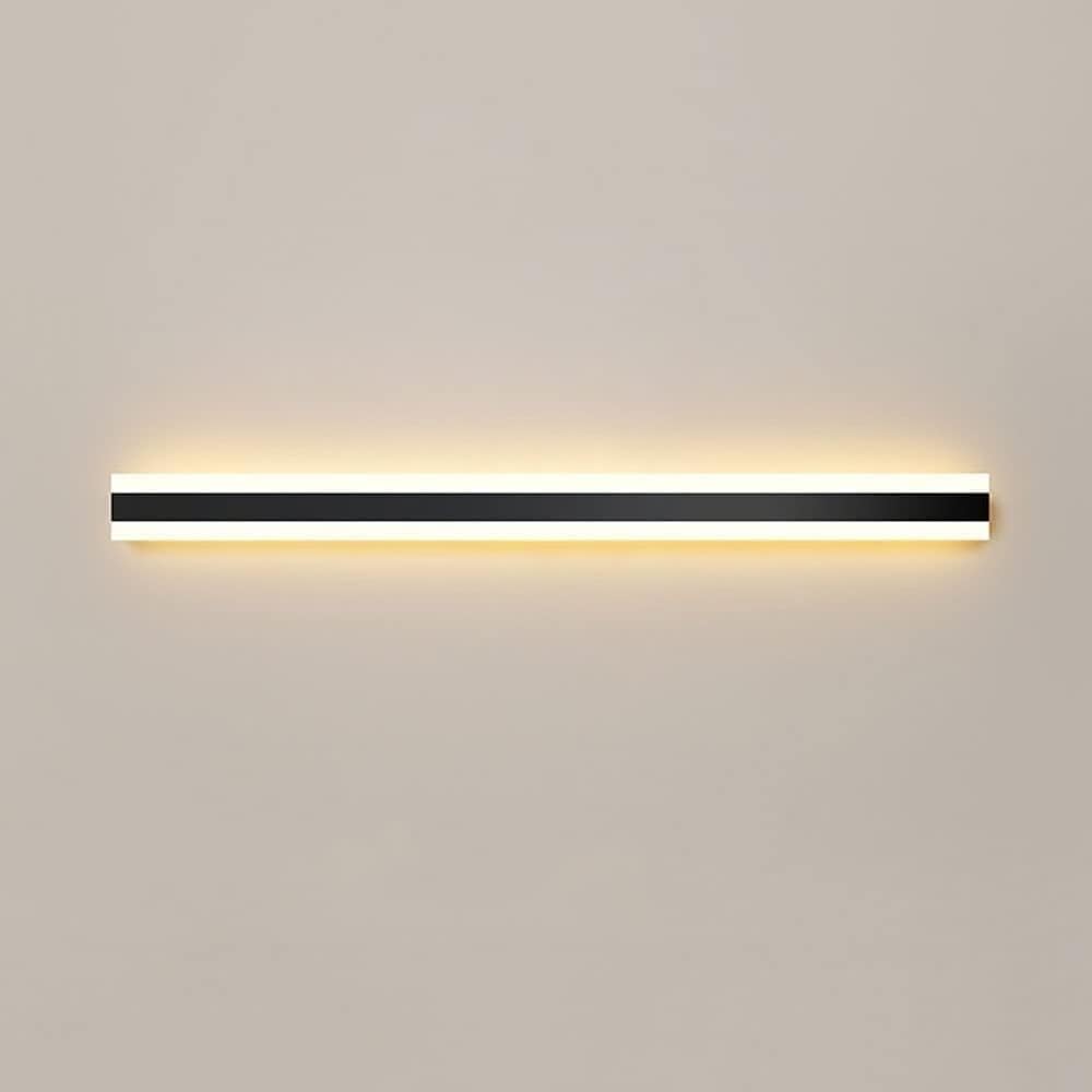 HCZKIUJY Modern Nordic Wall Sconce Black Sconces LED Linear Lamp 31.5inch Mount Lighting Fixture Minimalist Long Light Indoor Wash Chandelier (-One Size)