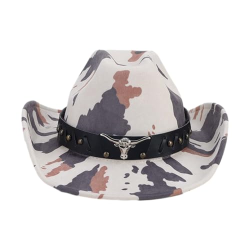 Adult Hat with Pattern for Woman Western Hat Model Show Photography Camouflage Hat
