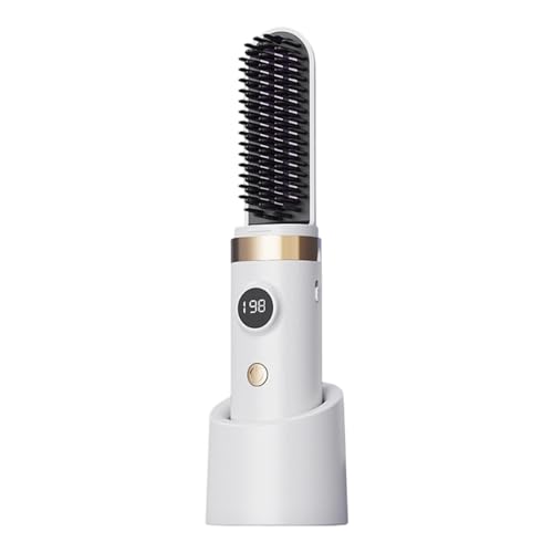 Plancha para el cabello inalámbrica con peine desmontable para un estilo fácil, peine electrostático para modelar el cabello miniatura 1