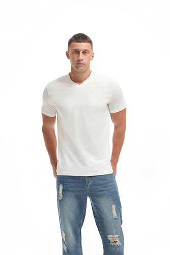VEIISAR Premium V Neck T Shirts for Men - Modern Fitted Tees Vneck Undershirts3