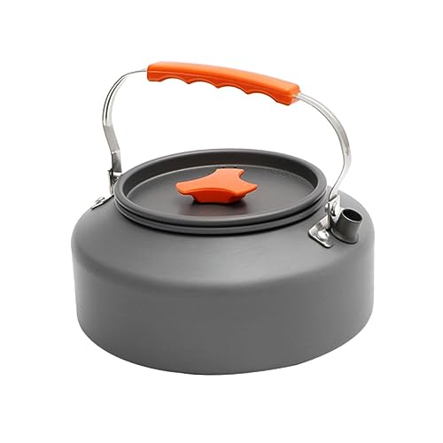 BESTonZON Portable Camping Kettle Lightweight Outdoor Water Boiler with Folding Handle and Teapot for Hiking Picnic and Travel Use