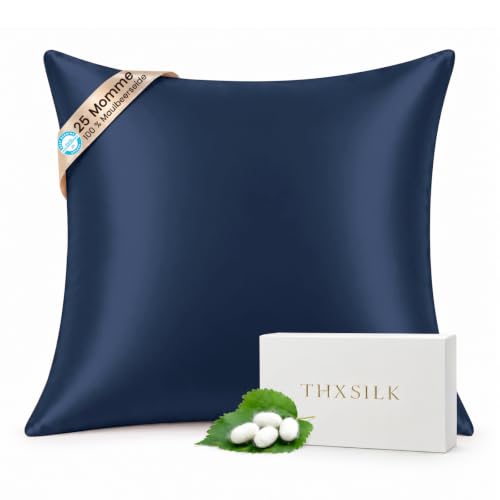 THXSILK 25 Momme Seide Kissenbezug für Haar und Haut - Maulbeerseide Kissenbezug - Hypoallergen mit Versteckter Reißverschluss - Pure Seide… – Ansicht 1