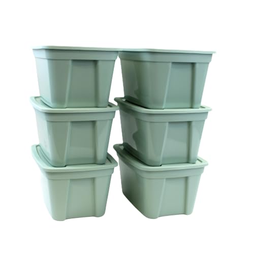 Edge-Plastics-Classic-Storage-Tote-durable-storage-in-for-home-or-garage-with-secure-snap-lid-designed-for-stacking-6-Light-Green-5-Gallon Edge Plastics Classic Storage Tote, durable storage in for home or garage with secure snap lid designed for stacking (6, Light Green, 5 Gallon) - Image 1
