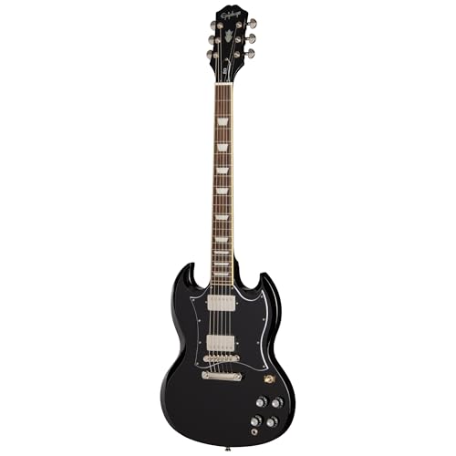 Epiphone SG Standard EB Ebony - Modèle à Double Pan Coupé