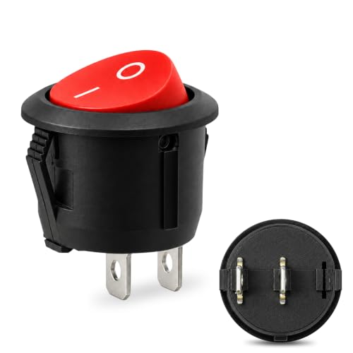 Interruptor Redondo Basculante SPST ON/OFF 2 Pin, 1 Unidad