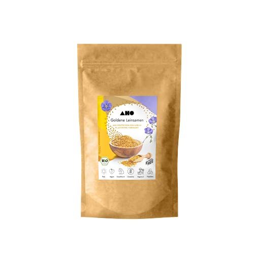 AHO Goldene Leinsamen aus deutschem Bio-Anbau 850g | 100% Plastikfrei, Regional, Öko | Lokales Superfood (850g)