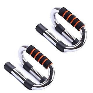 HBD SALES Push Up Bar Strong S Shape Chrome Steel Pushup Stands with Comfortable Foam Grip and Non-Slip Bars Sturdy and Less Wrist Strain Tool (Multi colour- 1 Pair)-image-42
