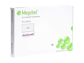 Mepitel ME291000 - Capa de contacto para heridas (silicona, con tecnología Safetac, 12 cm de ancho, 15 cm de longitud, 5 unidades)