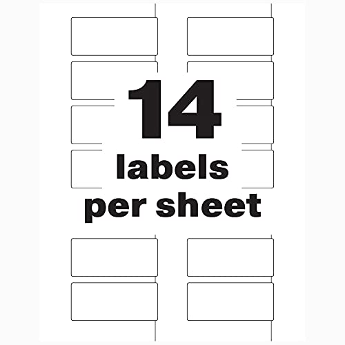 Image of Avery White Asset Tag Labels, 1-1 /4 inch x 2-3 /4 inch, Destructible Laser Printable Tags, 112 Waterproof Labels (60537)
