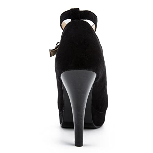 Image of fereshte Women's Platform Pumps, Ankle Strap, High Heel, Closed Toe, Party Wedding Dress Shoes