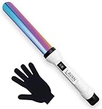 Curling Wand Ceramic Titanium with Glove | Titanium Curling Wand | Professional Hot Tool Curling Iron | Best Hair Curler Wand for Frizz Free Flawless Waves (1.25 inch 32mm Rainbow)