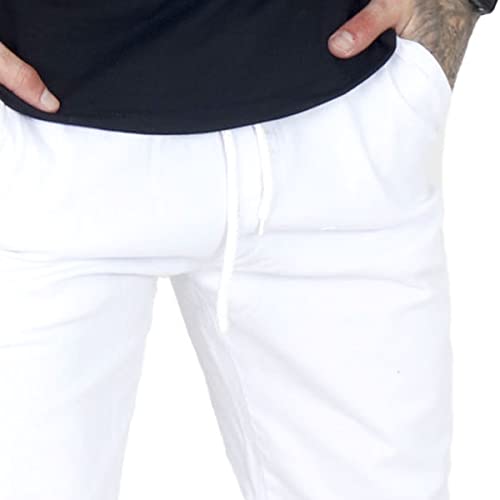 Calça Jogger Masculina Sarja (Branca, GG)