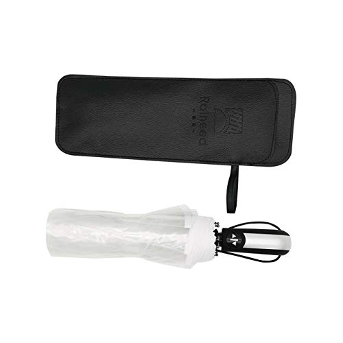 HappyGO ビニール傘 透明折りたたみ傘 新折りたたみやすいEVA傘布 大きい 60cm/10本骨高強度ガラス繊維傘骨 ワンタッチ自動開閉 耐風撥水 男女兼用 収納ポーチ付き