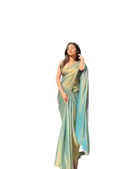 Radhika Sarees Women's Luxury Shimmer Chiffon Saree with Dual-Tone Metallic Finish | Elegant Saree with Scalloped Gold Bor... - Review, Price and Buying Guide