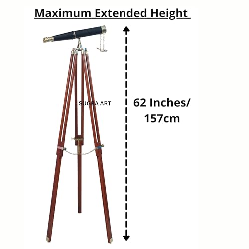 Binoculares de latón sólido con trípode de madera 62 pulgadas miniatura 4