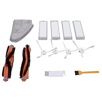 Qiilu Mi Robot Esfregão a vácuo 2 filtros Mi Robot Vacuum Lite 2 acessórios kit de substituição de escova de esfregão para Mi Robot Vacuum Mop 2 Lite 2 Pro Mjstl Mjst1S Sweeper