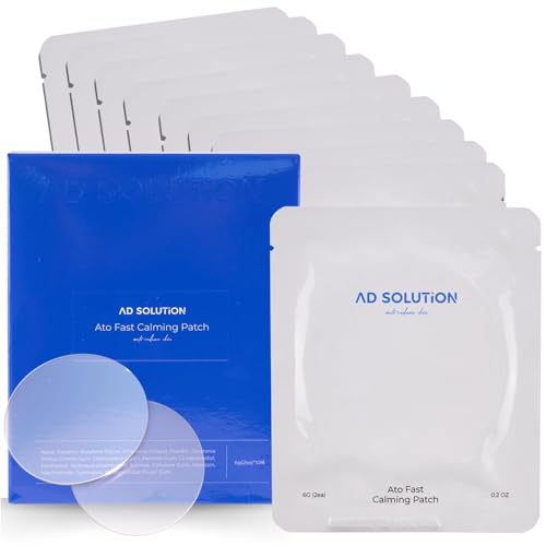 AD SOLUTION Ato Fast Calming Patch for Skin Redness Itching & Flare-Ups Soothing Hydrogel for Sensitive Skin with Cica & Panthenol 10 Pairs