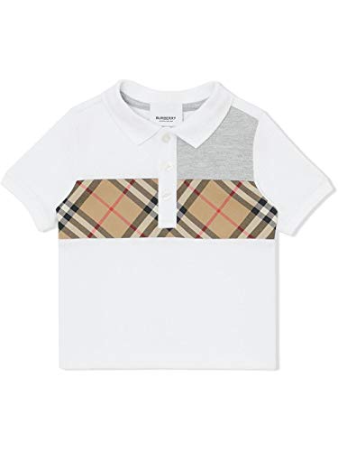 Preisvergleich Produktbild BURBERRY Luxury Fashion Baby - Jungen 8010029 Weiss Poloshirt