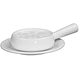 Porzellan, weiß Holst Porzellan SPL 006 FA1 Schneckenpfanne auf Servierteller VLT, weiß, 20 x 18.5 x 5 cm