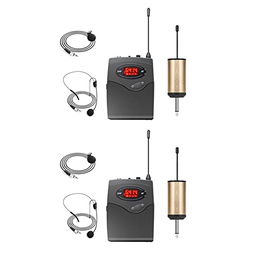 Système de microphone sans fil double avec émetteur ceinture et micro casque