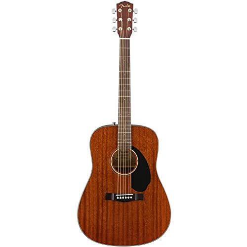 Fender Cd-60S Dreadnought Acoustic Guitar (Walnut Fingerboard, All-Mahogany) Bundle With Fender Classic Celluloid Guitar Medium 12-Pack Picks 351 Shape And Fender 2" Guitar Straps #TOP1