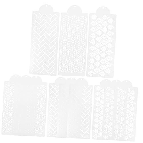 ABOOFAN Flexible Cake Stencils 12pcs Geometric Cake Templates Reusable Baking Decorations for Wedding Birthday Anniversary