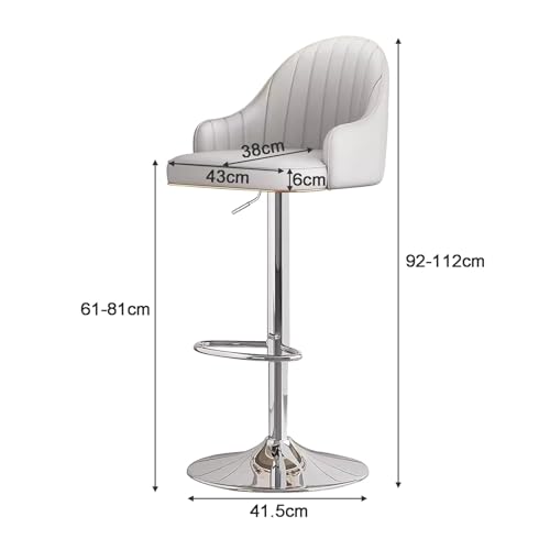 Tabourets de bar en cuir PU et métal argenté haut de gamme LiChA - 2
