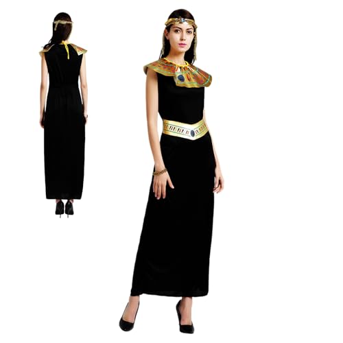 Cosplay egipcio para adultos: traje de temática navideña Poliéster Ligero 300 g Ajuste promedio 158-175 cm Mujeres 165-185 cm Hombres, conjunto de accesorios de bata estilo faraón | Disfraz ver