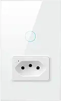 Interruptor Tomada Wi-Fi Touch Inteligente 1 Botão NovaDigital IT-WK-02-1C
