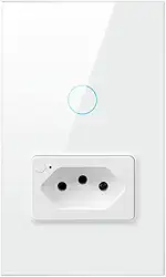 Interruptor Tomada Wi-Fi Touch Inteligente 1 Botão NovaDigital IT-WK-02-1C