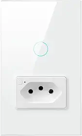 Interruptor Tomada Wi-Fi Touch Inteligente 1 Botão NovaDigital IT-WK-02-1C