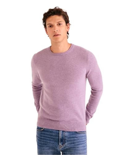 NAADAM Mens The Original 100% Cashmere Crewneck Sweater Heathered Purple