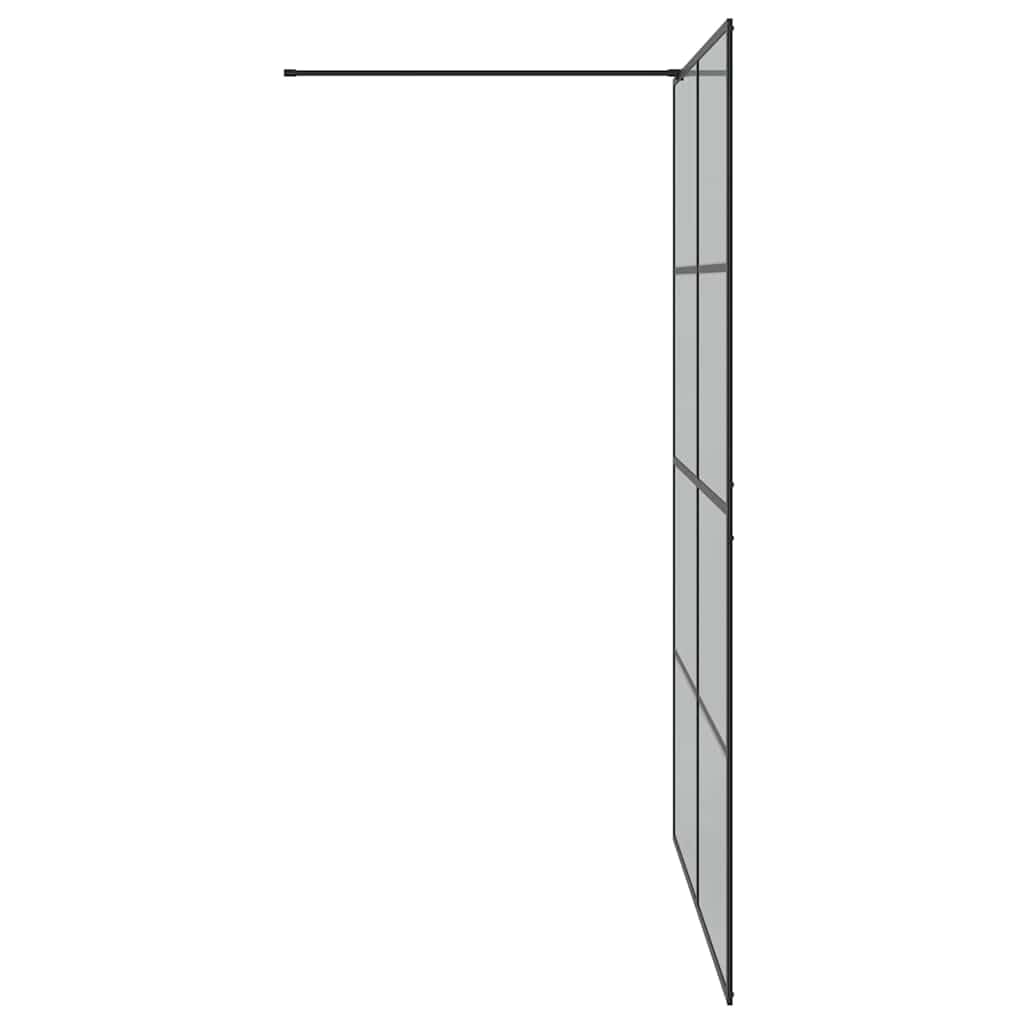 Ścianka prysznicowa Walk-in czarna ze szkła hartowanego 140 x 195 cm z regulowanym profilem i stabilnym stabilizatorem, nowoczesna ścianka działowa do prysznica, ochrona przed pryskaniem i