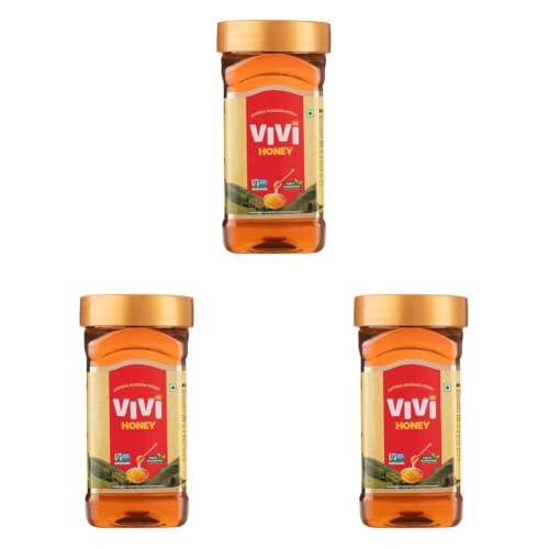 Image of VIVI Natural Honey - 500g | 100% Pure Honey | No Sugar Adulteration | Naturally Rich in Anti-Oxidants | Non-GMO Project Verified | Globally Certified (Pack of 3)